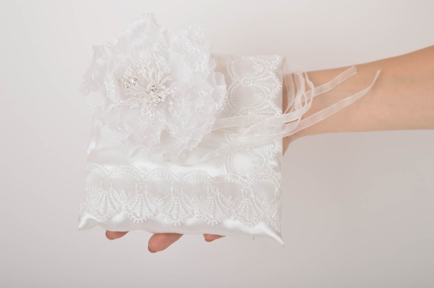 Свадебный аксессуар хэнд мэйд нарядная подушечка для колец атрибут для свадьбы фото 5