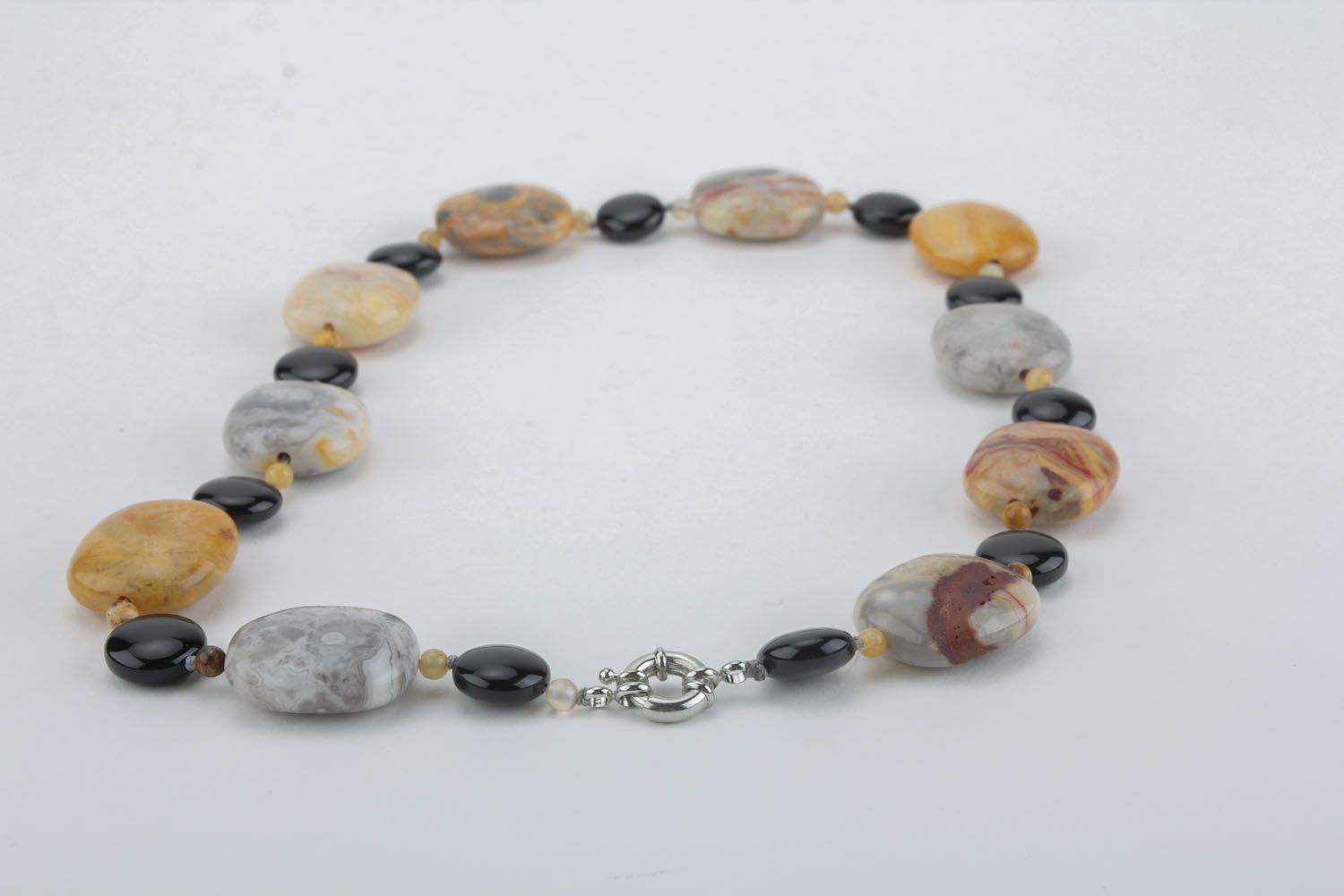 Unusual necklace with natural stones photo 1