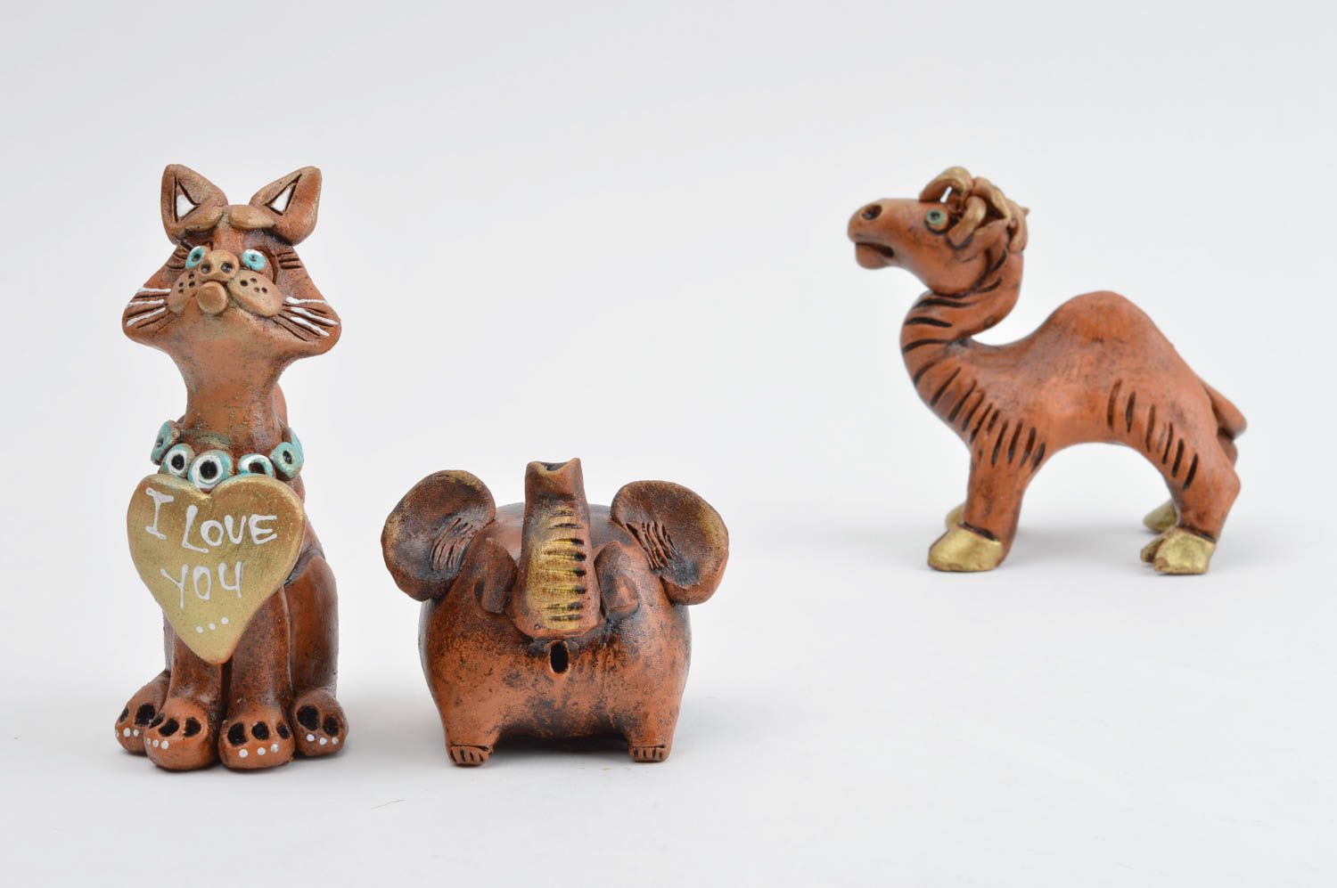 Figurines miniatures fait main Objets décoratifs 3 animaux Décoration maison photo 2