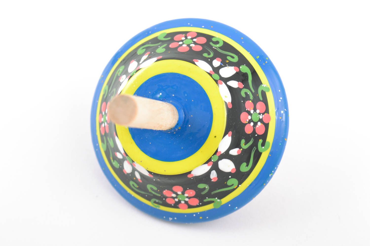 Eco friendly beautiful handmade painted wooden toy spinning top photo 4
