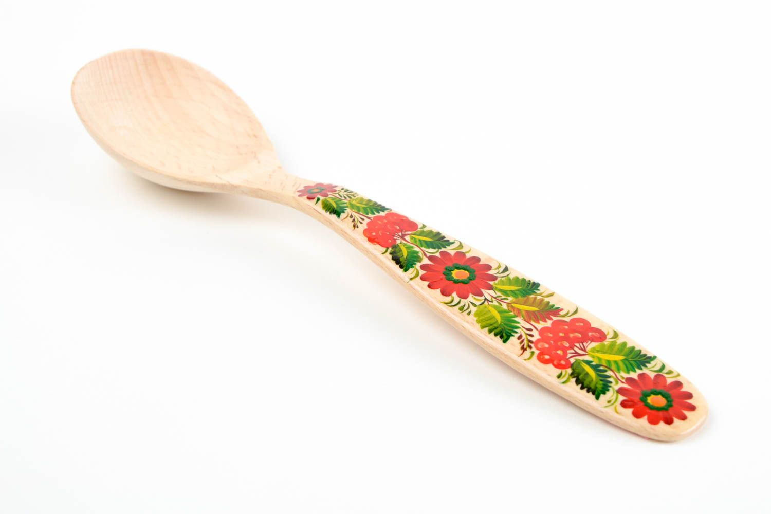 Handmade cute wooden spoon stylish painted spoon unusual kitchen accessory photo 4