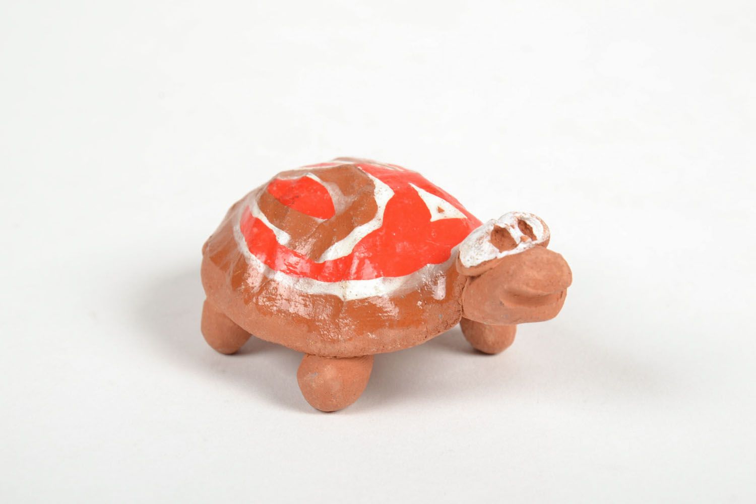 Statuetta tartaruga in argilla fatta a mano figurina decorativa in ceramica 
 foto 2