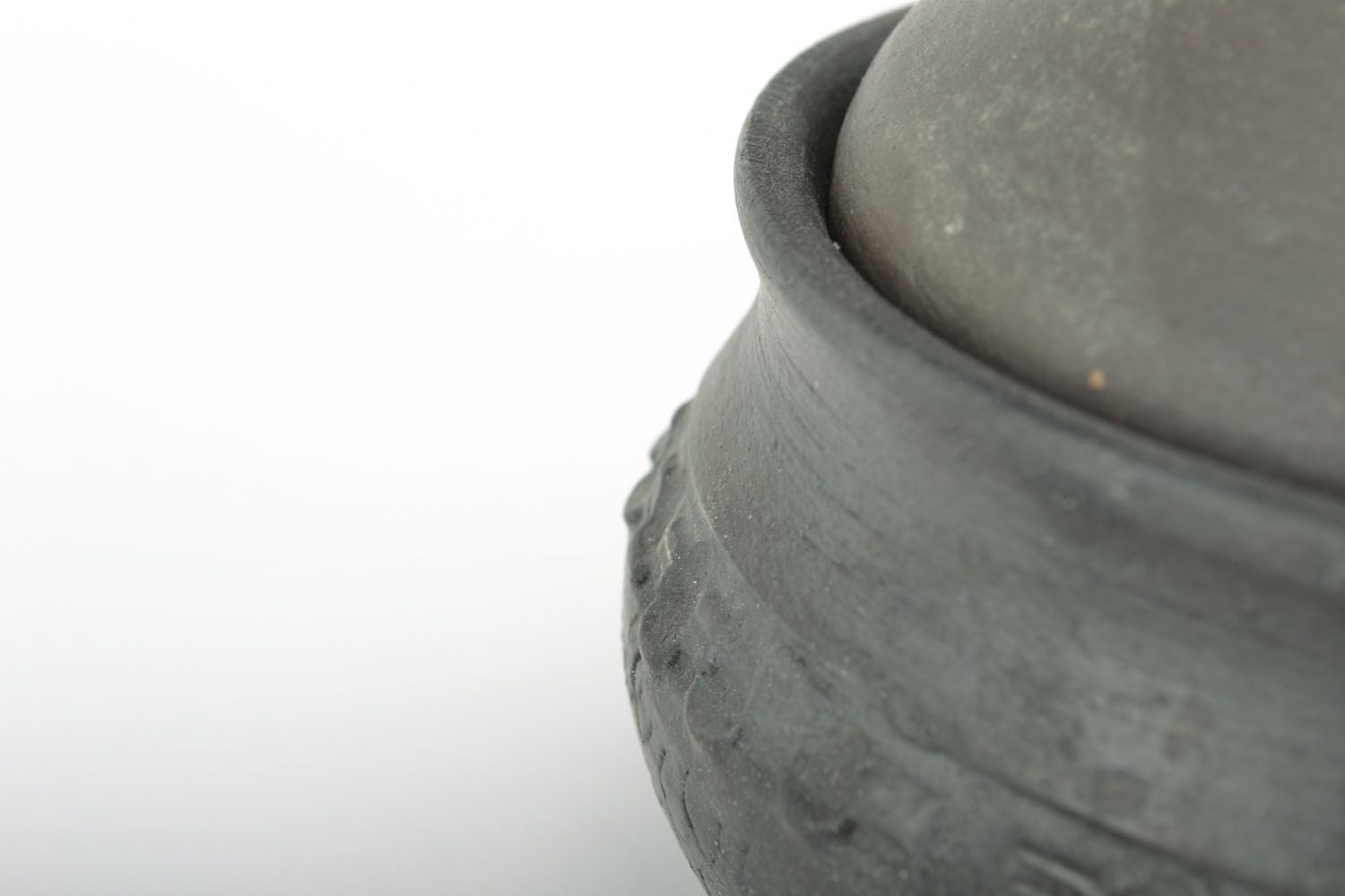 Azucarera de cerámica negra ahumada foto 2