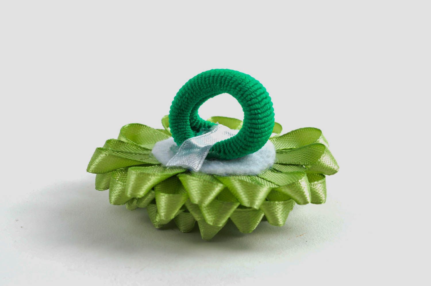 Goma para el pelo hecha a mano accesorio para niñas coletero de pelo verde foto 4