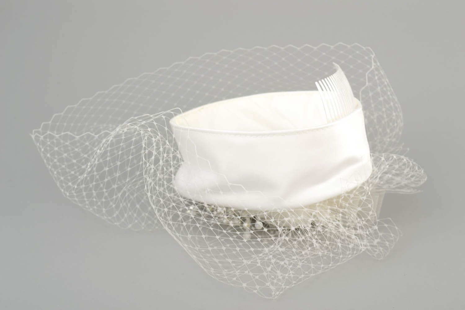 Свадебная шляпка ручной работы свадебное украшение кремовое свадебный аксессуар  фото 3