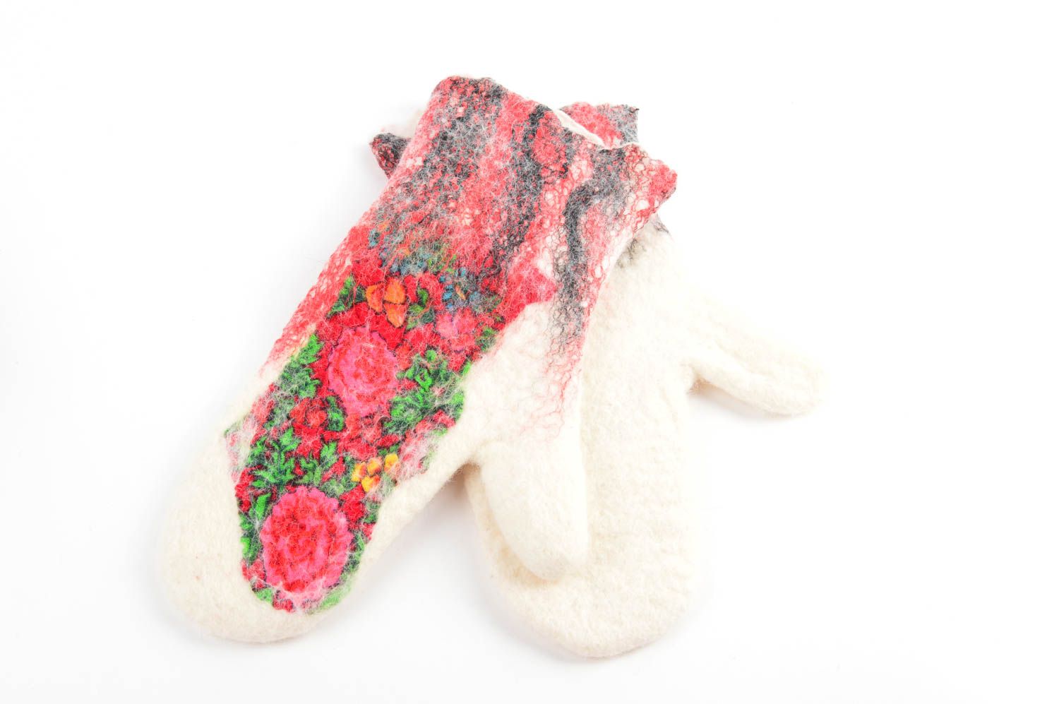Bunte Handschuhe aus Wolle handmade Winter Accessoire Geschenk für Frauen foto 1