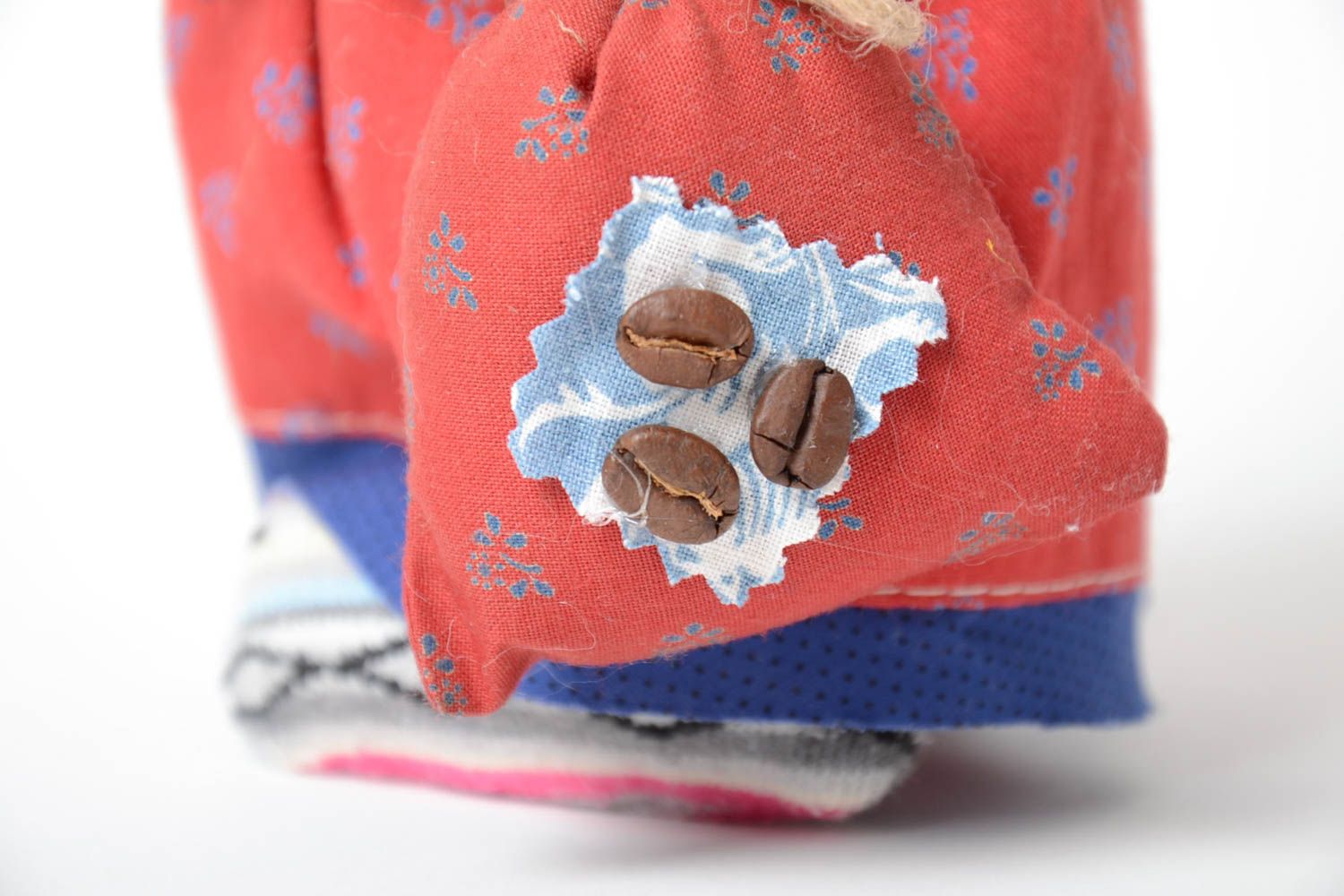 Beautiful handmade flavored fabric soft toy with coffee and vanilla aroma photo 3