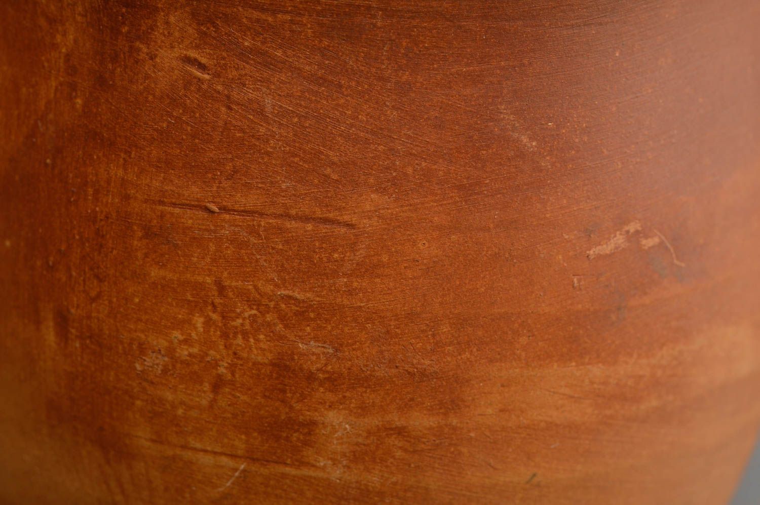 Экологически чистая коричневая керамическая кружка из красной глины 300 мл фото 5