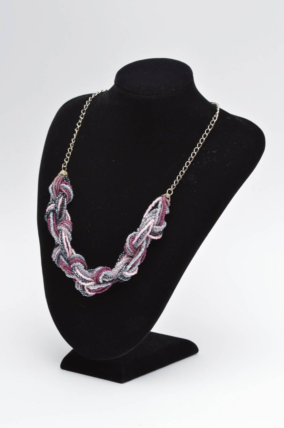 Handarbeit lila Damen Halskette Halsschmuck für Damen schönes Schmuck Collier foto 5