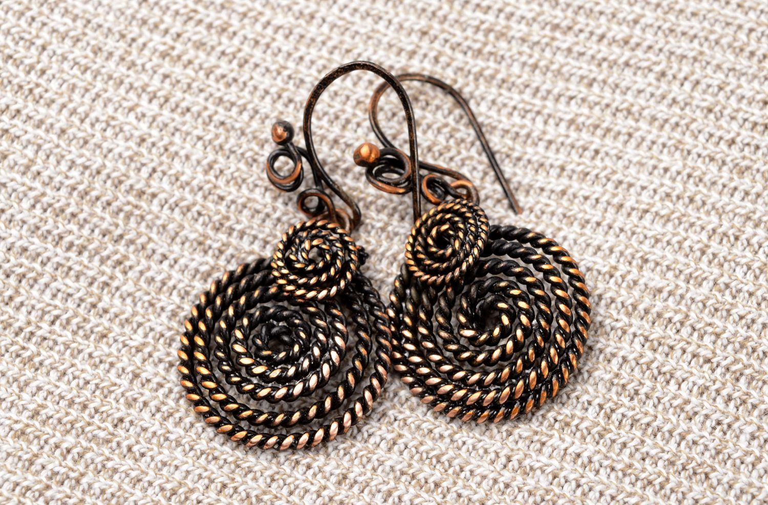 Handmade runde Kupfer Ohrringe Designer Schmuck Accessoire für Frauen modisch foto 5