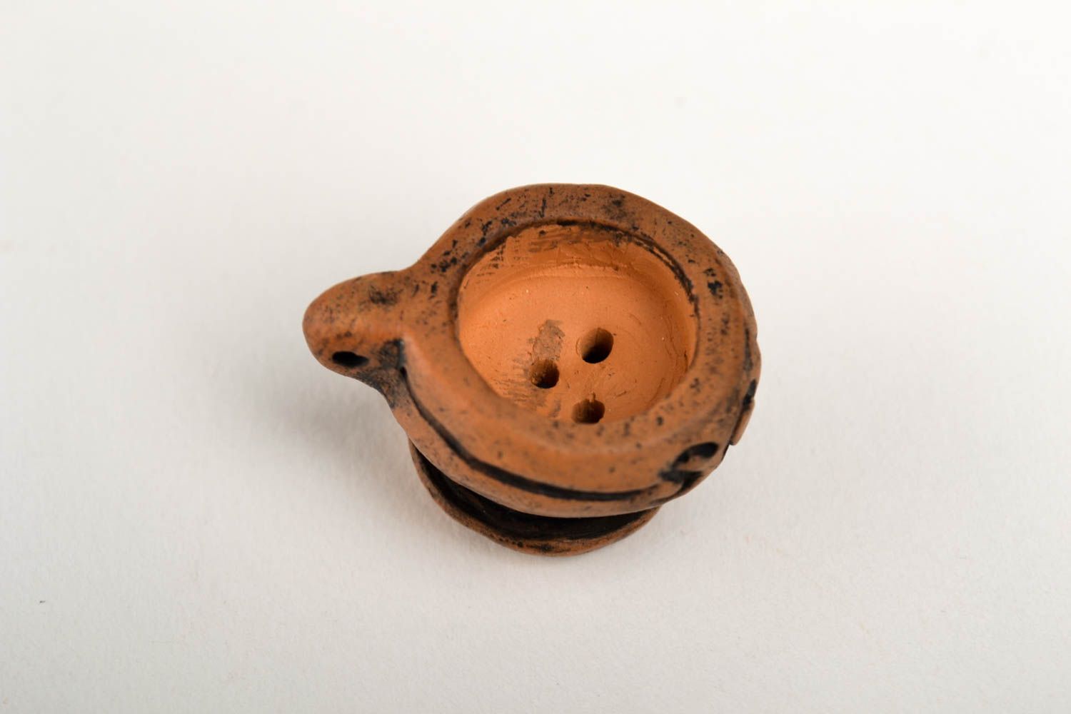 Handmade smoking bowl decorative clay thimble for hookah present for men photo 3