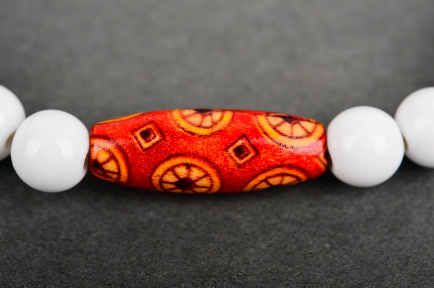 Handmade accessories beautiful white and red bracelet with beads beaded jewelry  photo 4