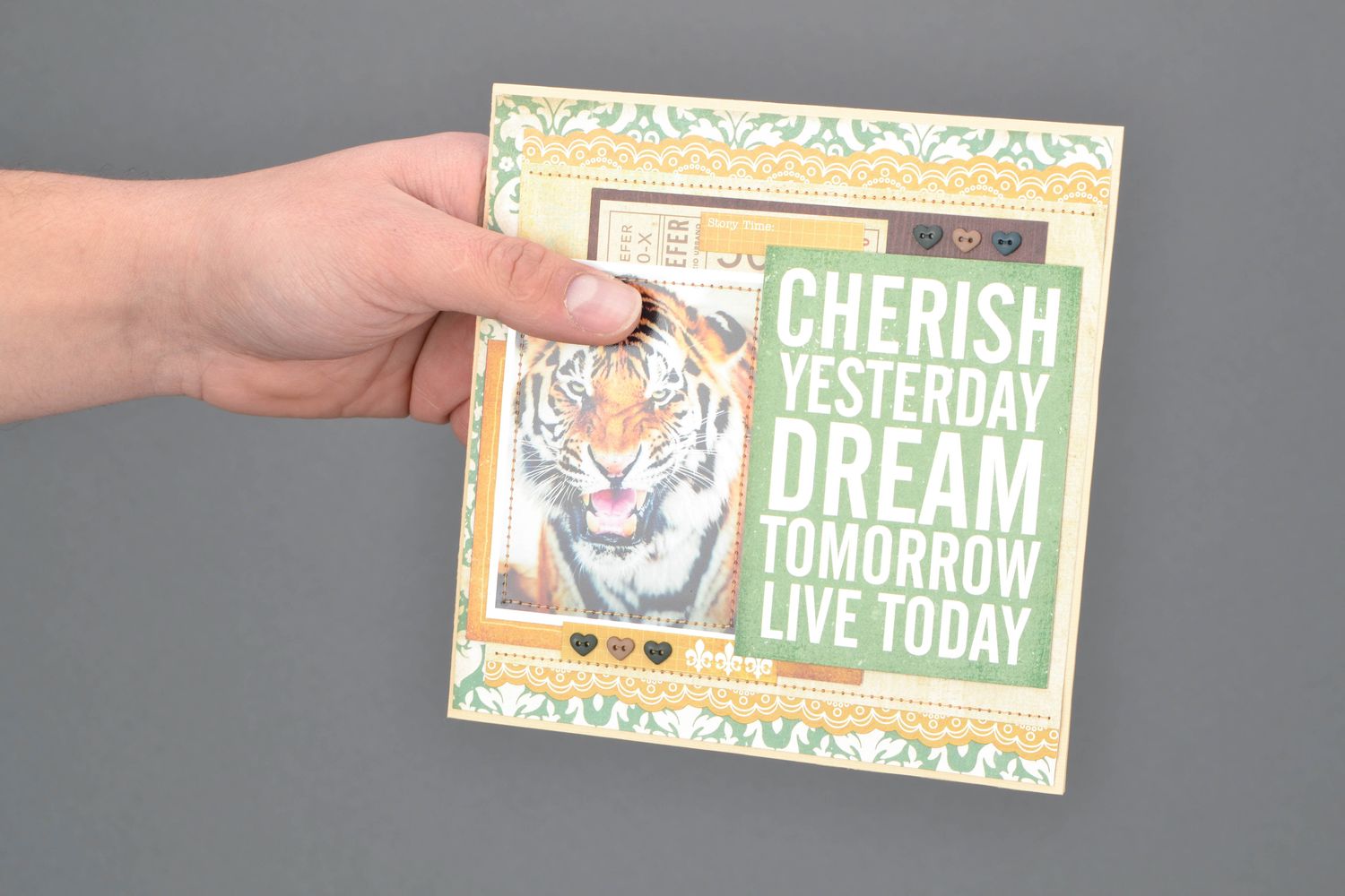 Handmade designer greeting card Tiger photo 2