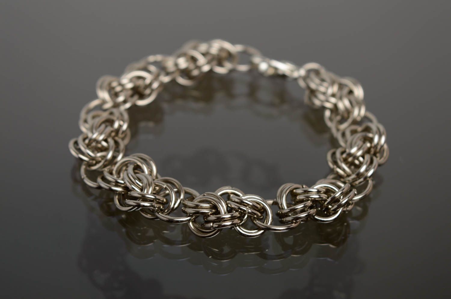 Handmade chainmail metal bracelet photo 1