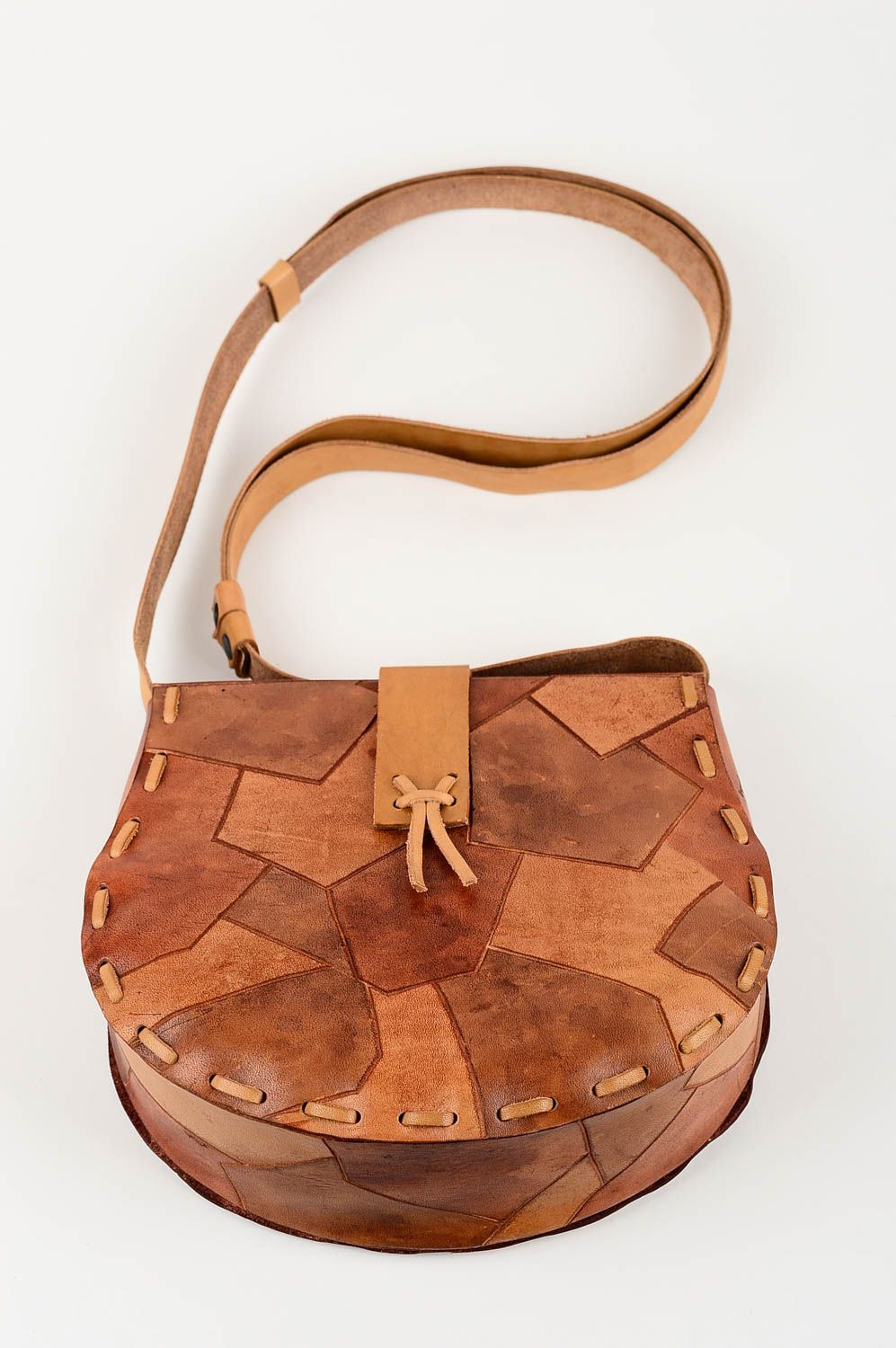Handmade designer leather bag stylish female bag big stylish bag for women photo 4