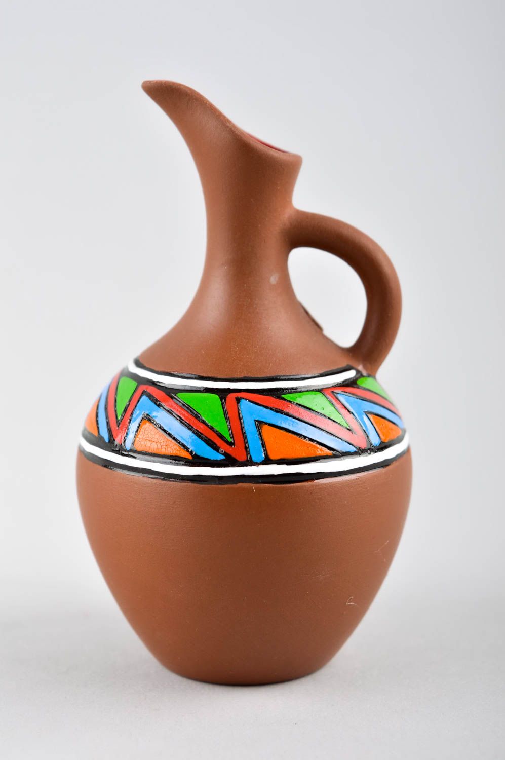 5 oz ceramic handmade wine carafe in terracotta color 0,16 lb photo 2