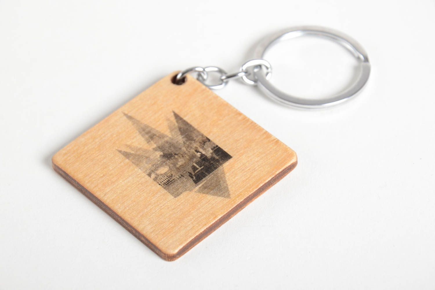 Homemade wooden keychain designer accessories key ring souvenir ideas cool gifts photo 5