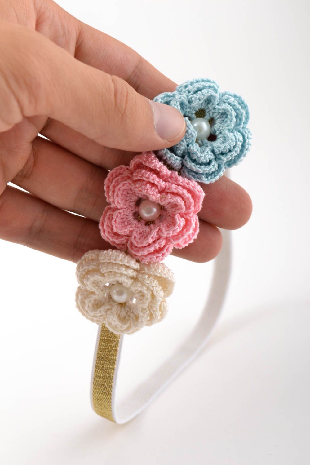 Handgemachter Schmuck Haarband bunt Haar Schmuck Accessoire für Haare mit Blumen foto 4