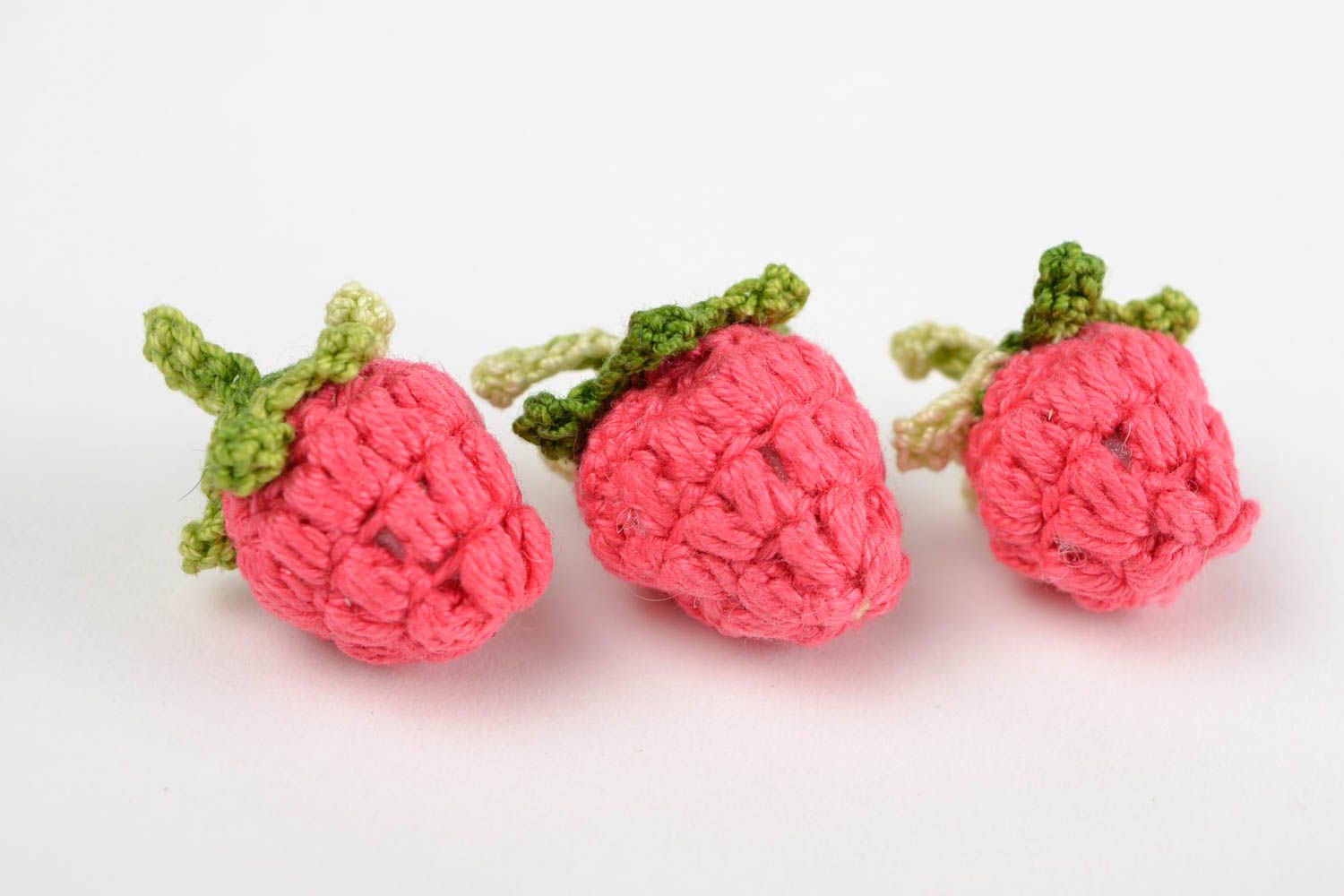 Frutas tejidas a crochet juguetes artesanales regalos originales frambuesas foto 4