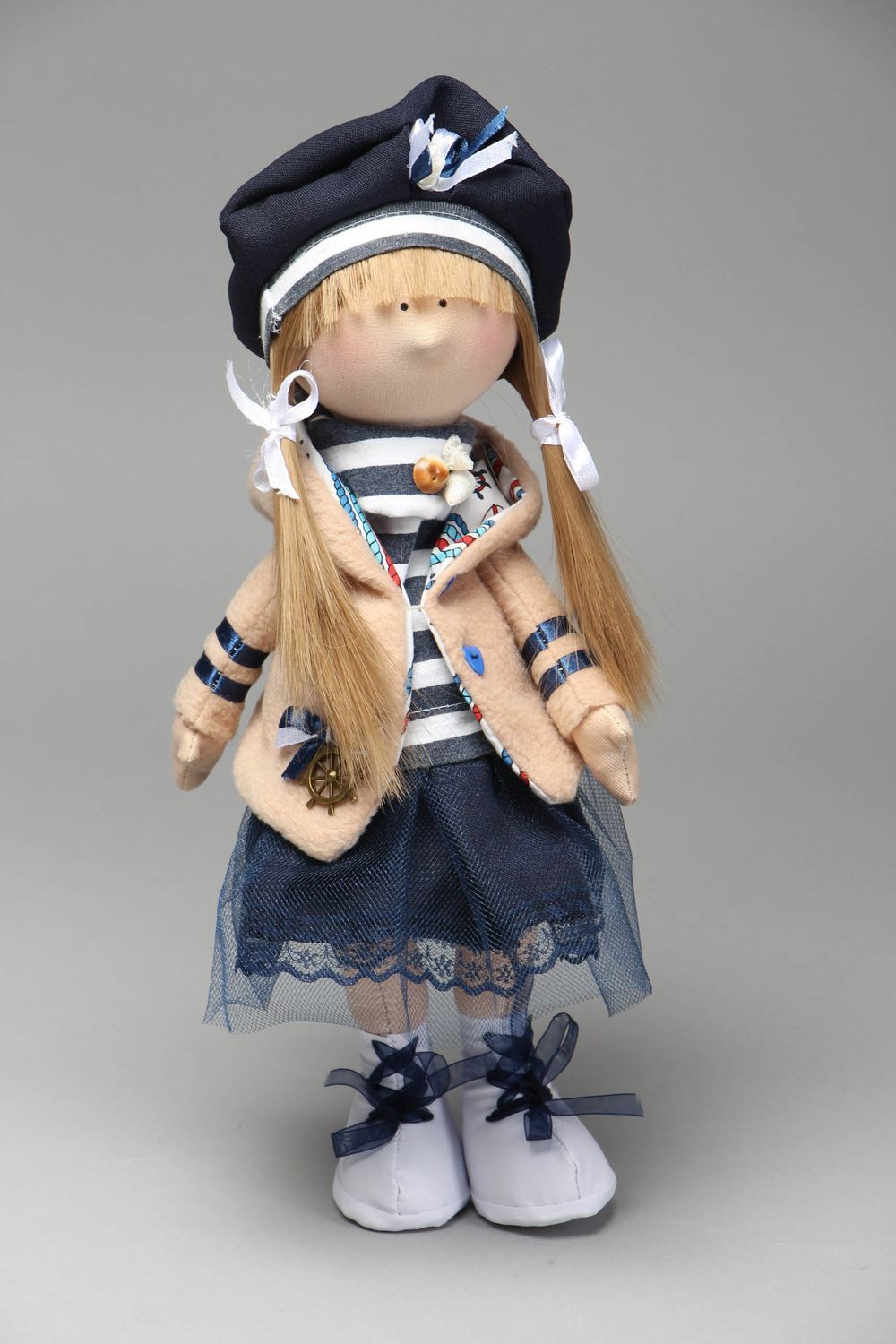 Designer doll made of natural materials Girl Sailor photo 5