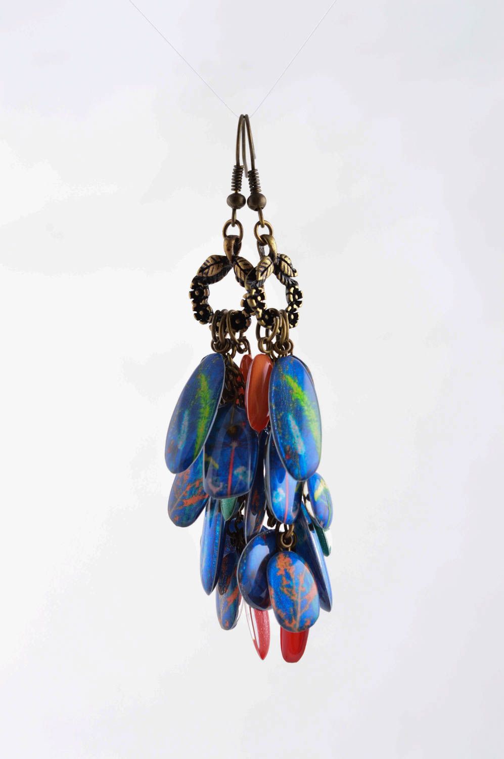 Handmade unusual metal earrings stylish trendy earrings elite accessory photo 3