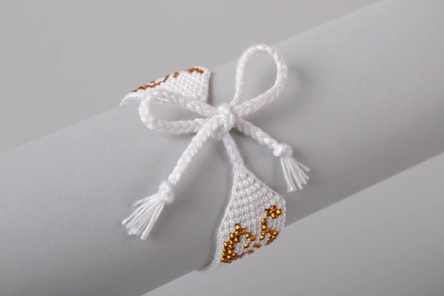 Beautiful handmade beaded wrist bracelet wide woven bead bracelet gifts for her photo 2