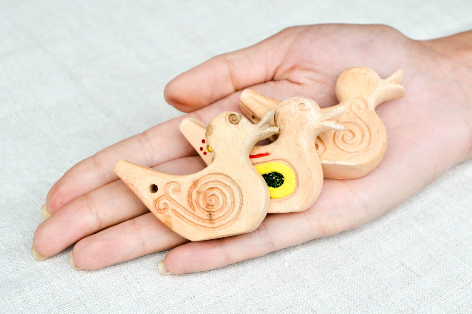 Handmade ceramic penny whistle folk toys best gifts for kids small gifts photo 2