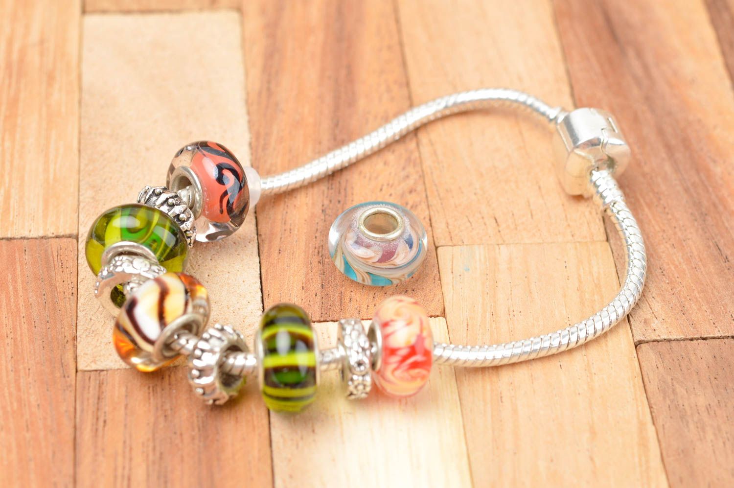 Lampwork Glasperlen handgefertigt Perle für Schmuck bunt Schmuckzubehör Perle foto 4
