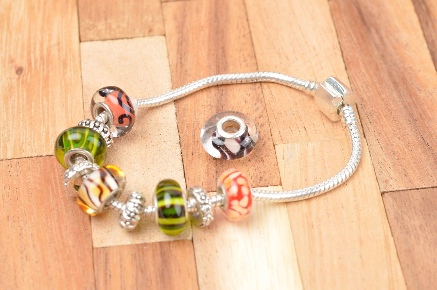 Handmade fittings unusual beads designer accessory lampwork beads gift for her photo 4