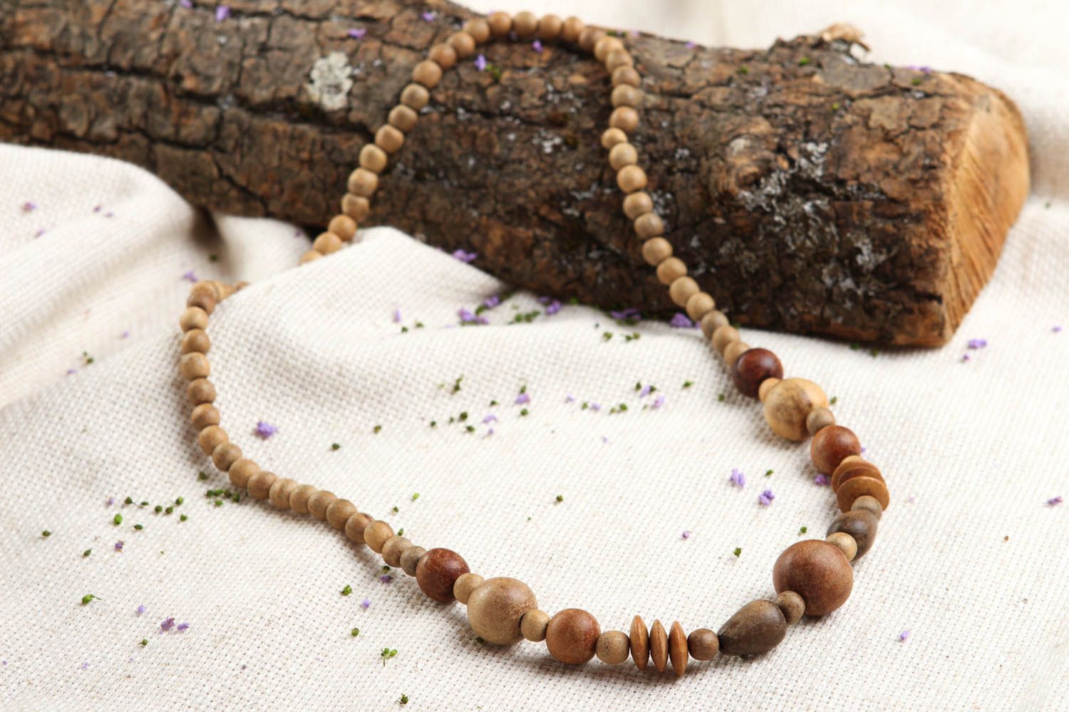 Handmade beaded necklace wooden necklace beaded accessories fashion jewelry photo 1