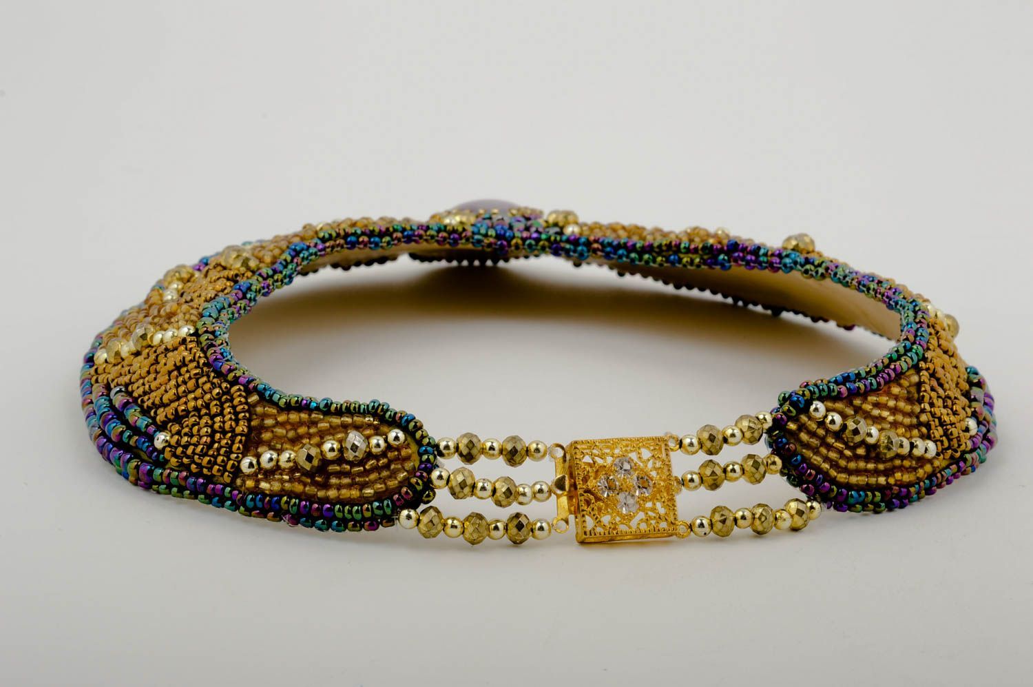 Glasperlen Schmuck handmade Damen Collier schick Geschenk für Frauen ägyptisch foto 3