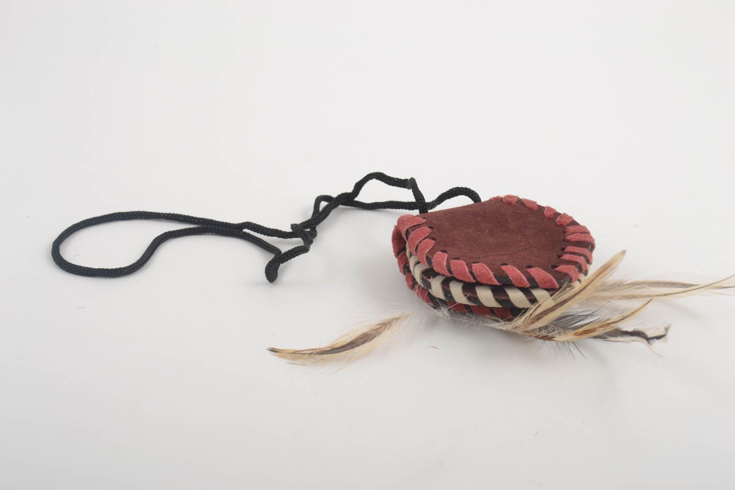 Handmade Leder Anhänger Frauen Accessoires Designer Schmuck Geschenk für Frau foto 4