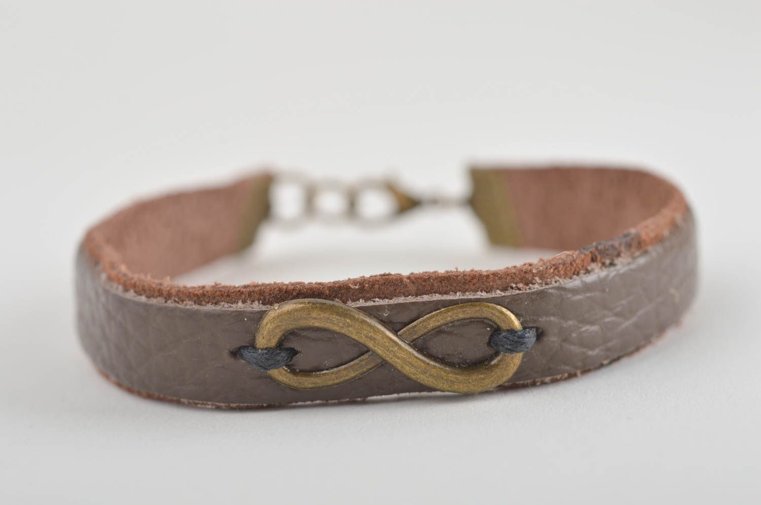 Handmade wrist leather bracelet elegant stylish bracelet cute trendy jewelry photo 5