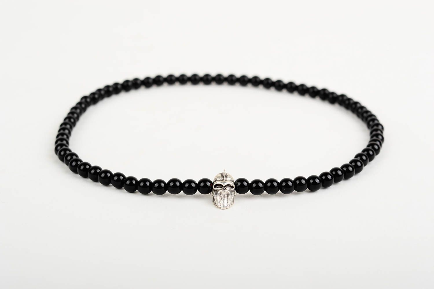 Double bracelet with beads handmade accessories wrist bracelet with skull   photo 4