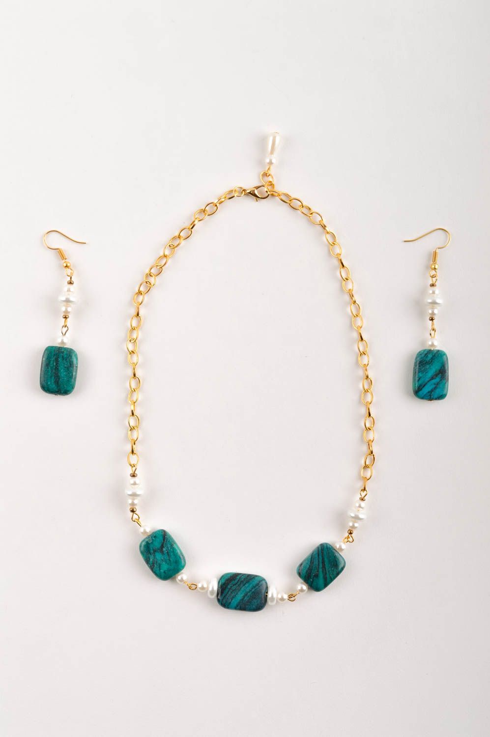 Handmade jewelry set gemstone beaded earrings necklace design fashion trends photo 2