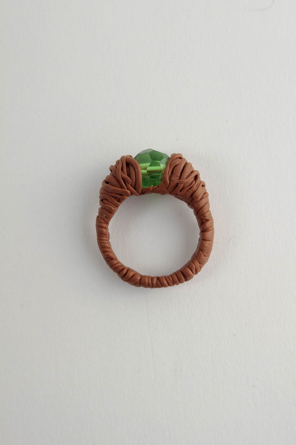 Frauen Ring handmade Polymer Schmuck Accessoire für Frauen mit Glasperlen foto 5