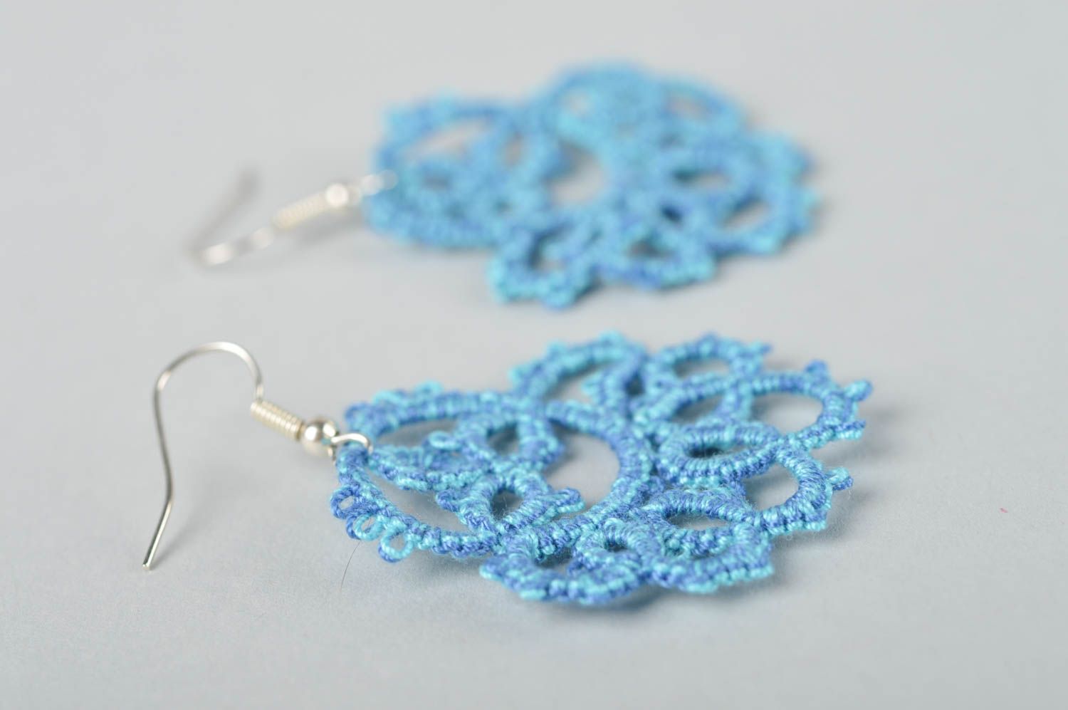 Stylish handmade woven thread earrings textile jewelry designs gifts for her photo 3
