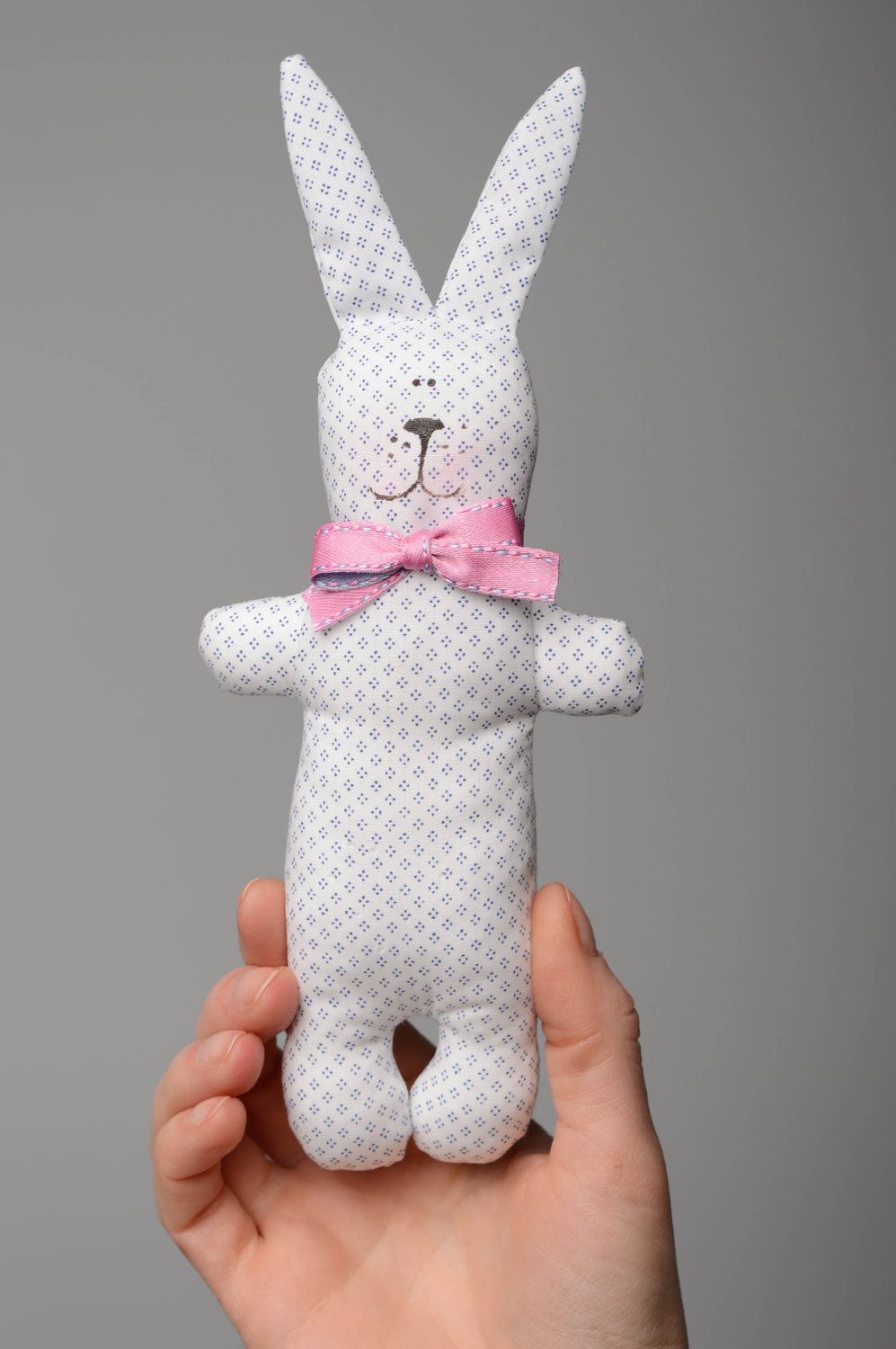 Handmade fabric soft toy Bunny photo 4