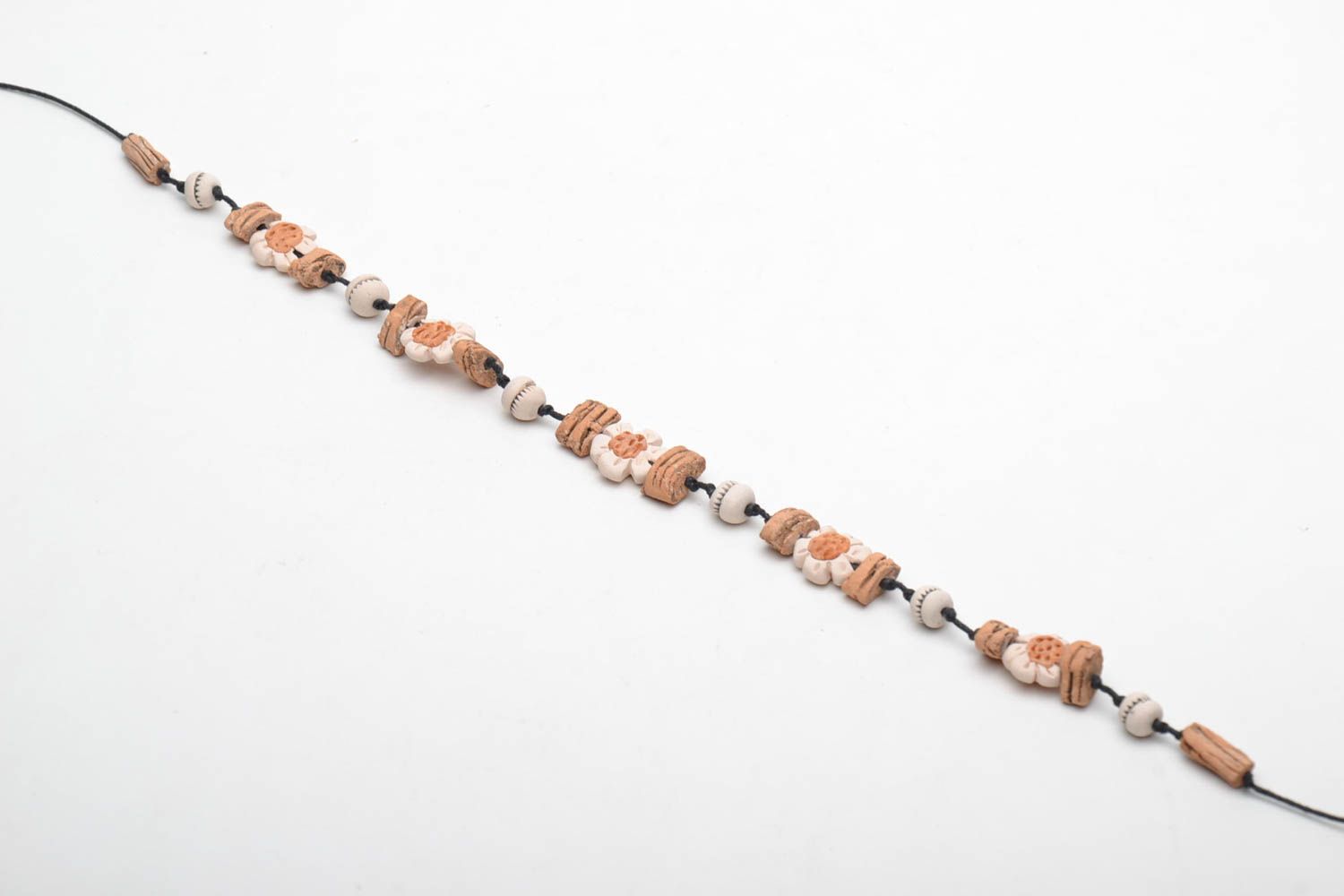 Ethnic ceramic bead necklace photo 3