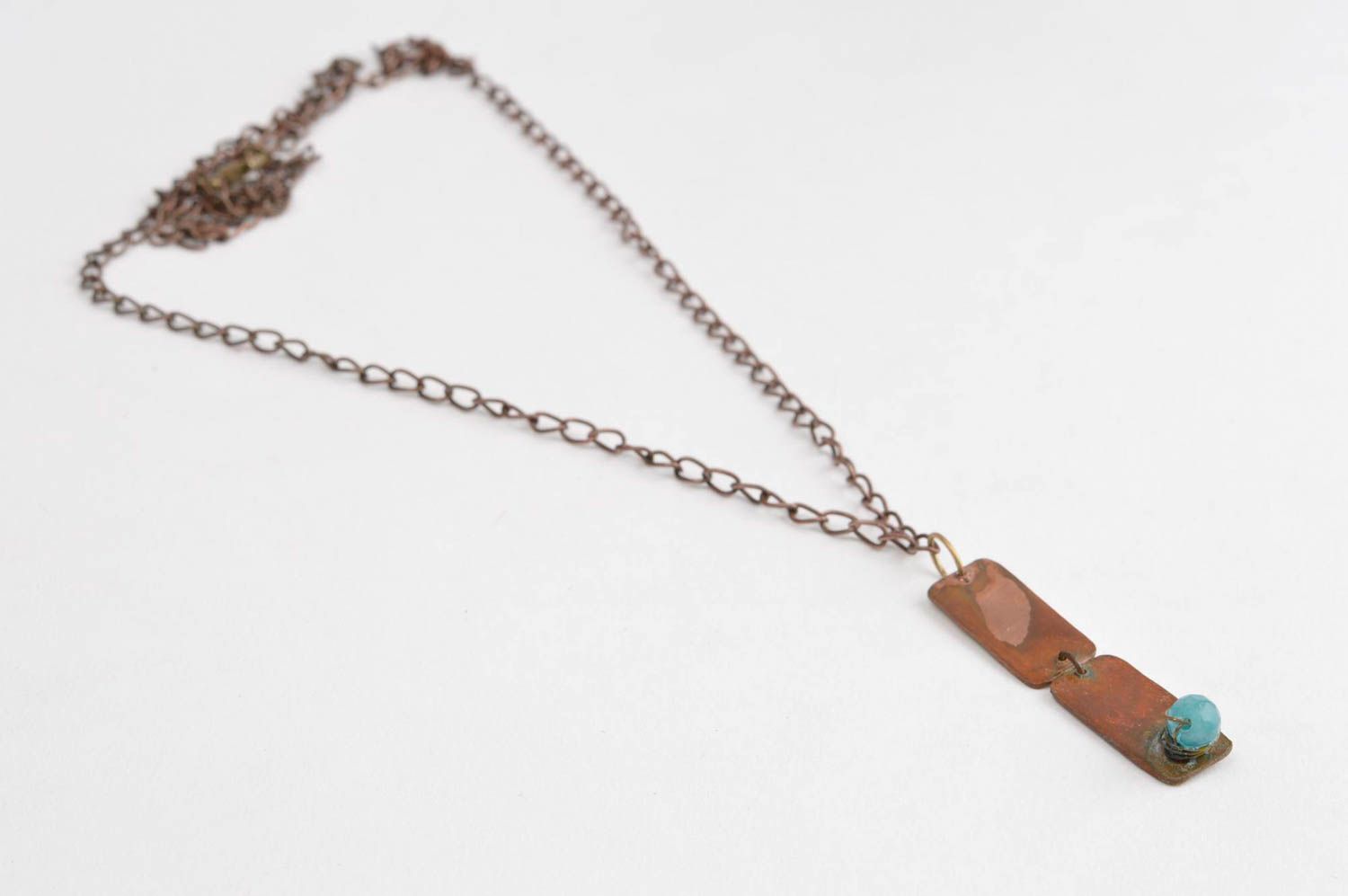 Handmade pendant designer copper accessory unusual gift for girls brass pendant photo 3