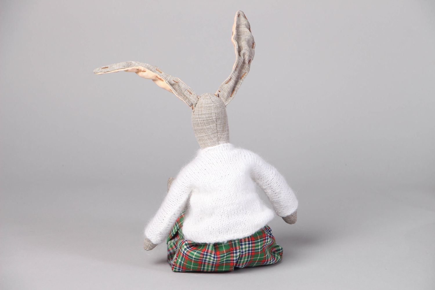 Handmade fabric soft toy Bunny photo 3