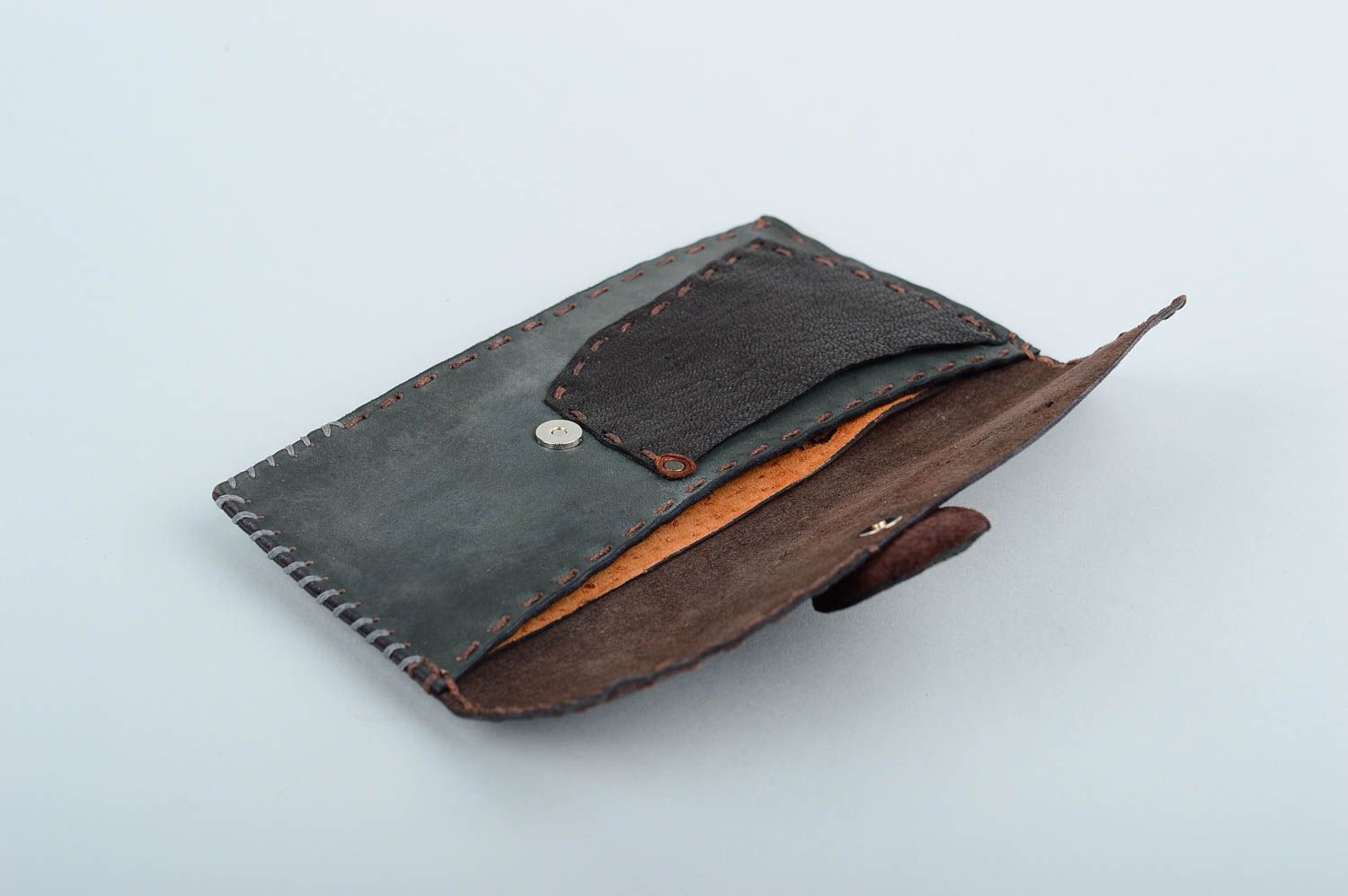 Handmade wallet unusual leather accessory wallet made of leather fashion wallet  photo 4