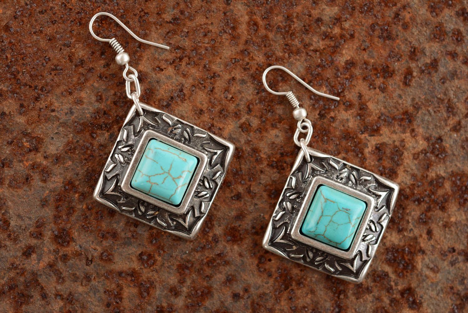 Earrings Argo with turquoise photo 4
