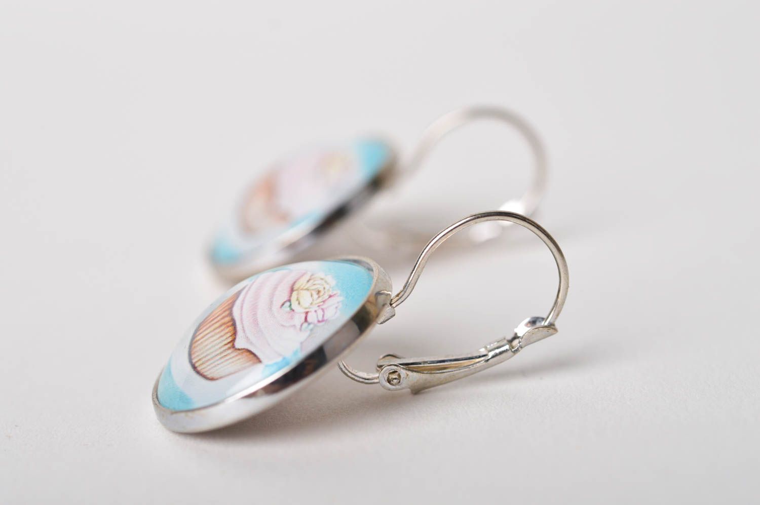 Handmade dangling earrings stylish metal earrings cute designer accessory photo 3