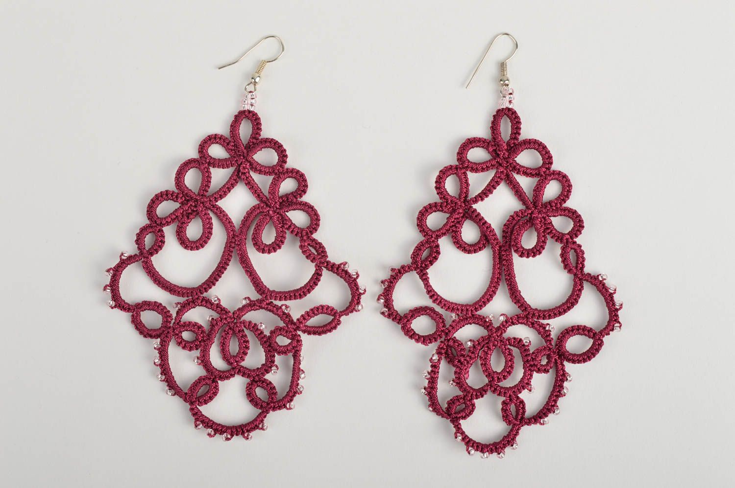 Stylish handmade textile earrings beaded earrings accessories for girls photo 2