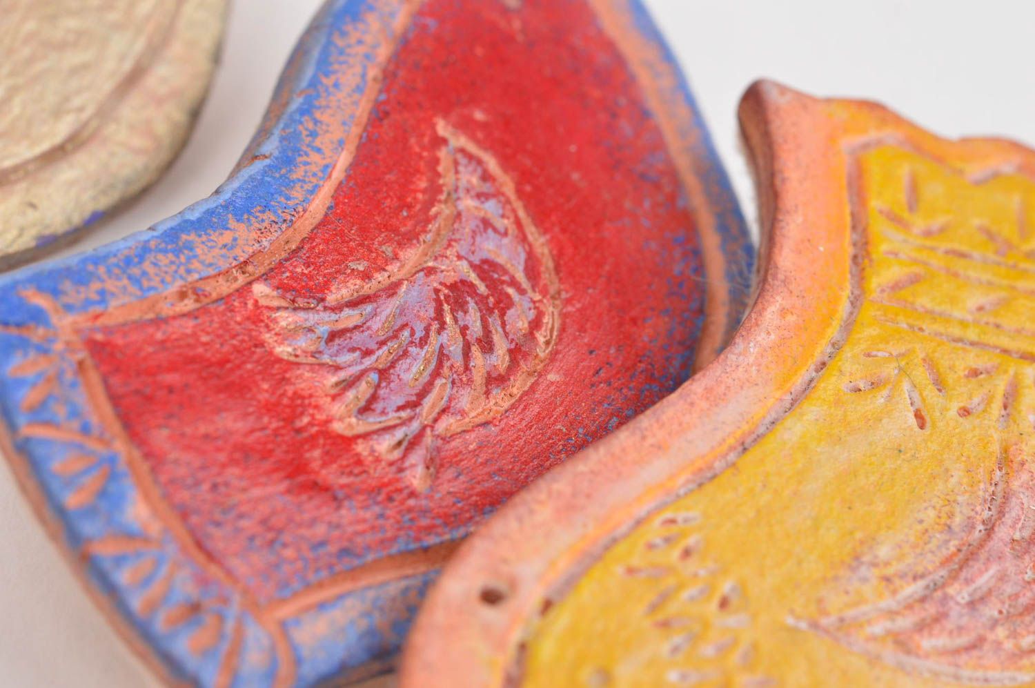 Handgemachte Keramik Schmucke 3 Stück Vogel Broschen Accessoires für Frauen foto 5