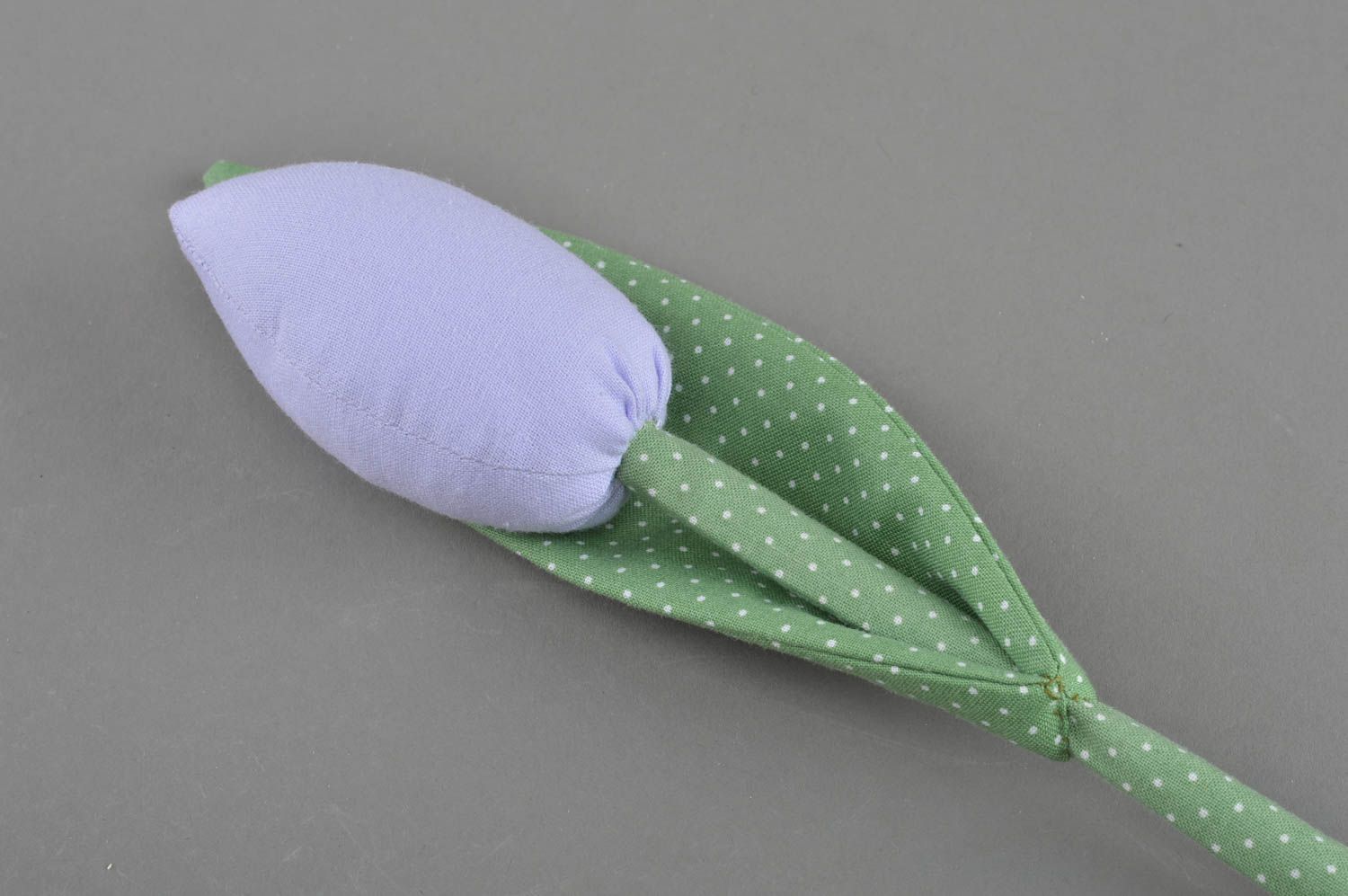 Fleur artificielle en tissu de coton bleue faite main tulipe décorative photo 2