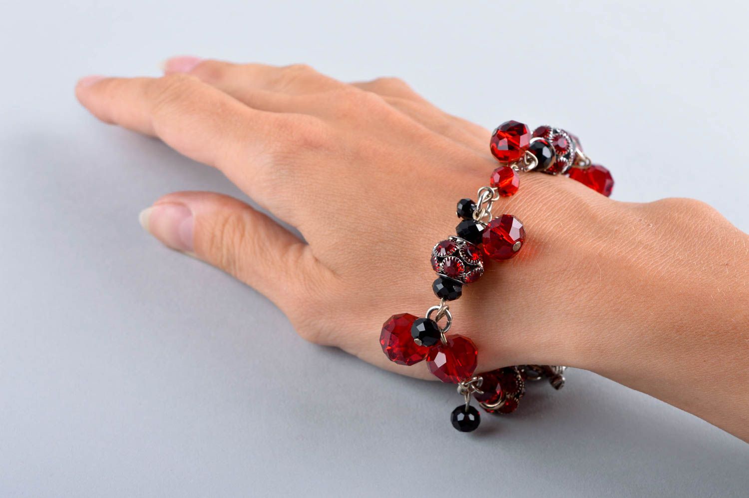 Handmade wrist bracelet unique crystal beaded jewelry designer present for woman photo 5