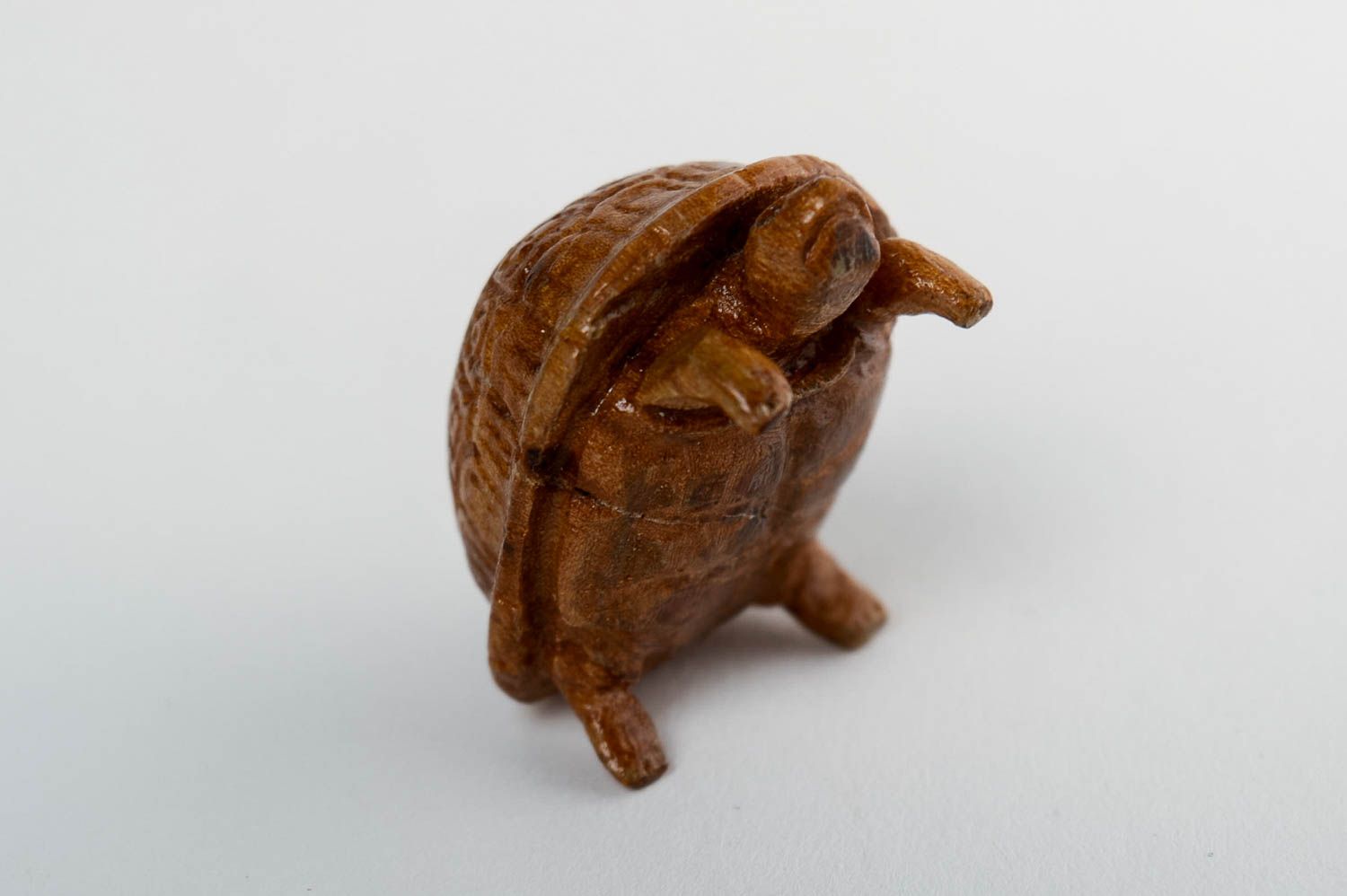 Handmade wooden figurine wood craft miniature animals decorative use only photo 3