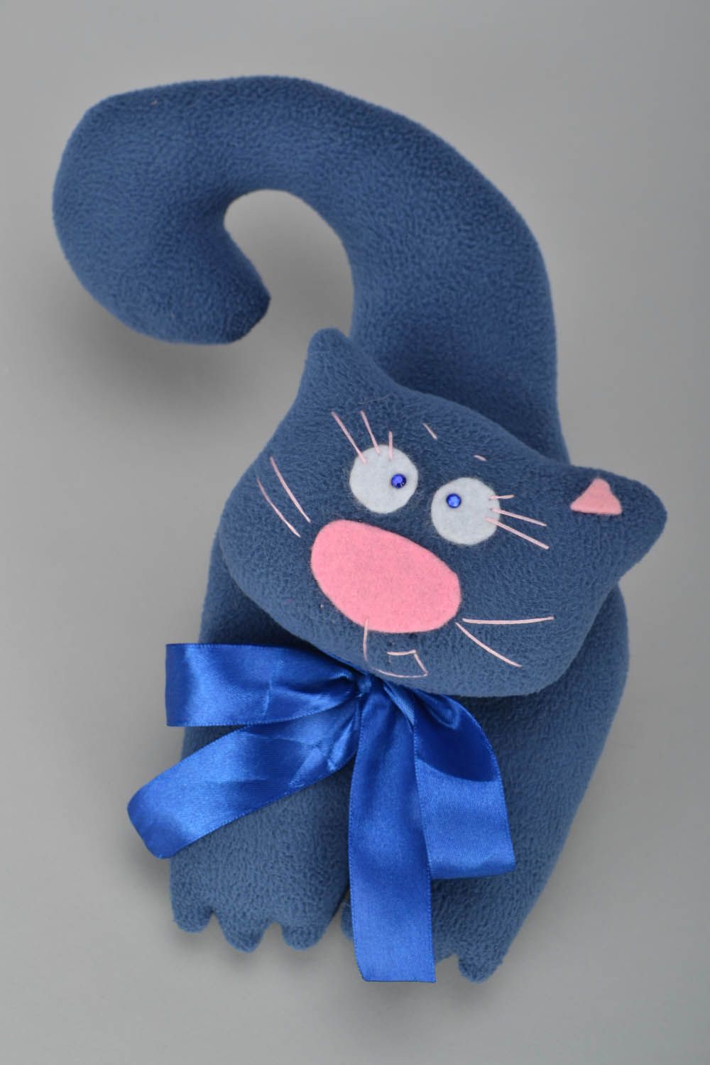 Fabric toy Cat with Curly Tail photo 3